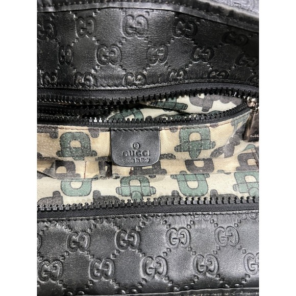 Gucci Vintage Guccissima Leather Luxury Tote Bag Black Shoulder Bag Old Money - Picture 10 of 16